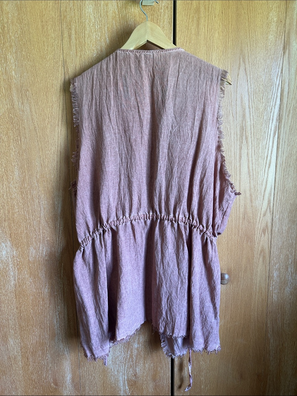 Umgee Lightweight Dusty Rose Sleeveless Draped Vest - Picture 2 of 3